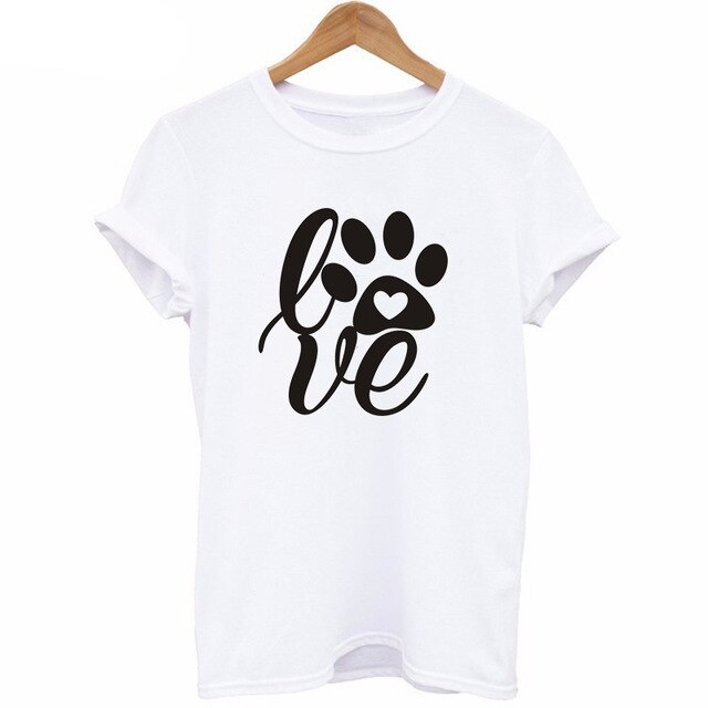 Camiseta Love Paw, camiseta divertida para mujer, camiseta gráfica tumblr, ropa estética, camisetas gráficas, camisetas artísticas para niñas, camisetas de estilo callejero