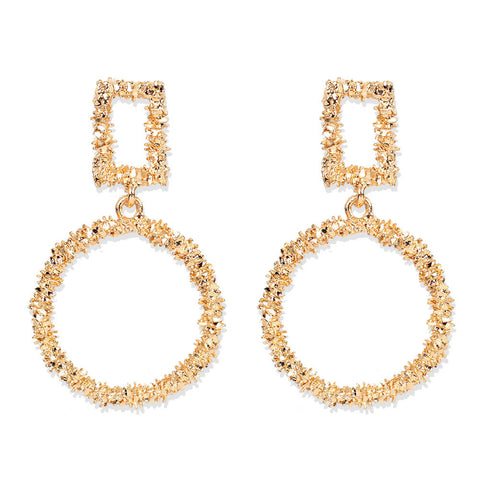 Exaggerated Gold Alloy Drop Earrings Women Accessories Earrings