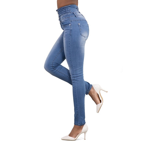 Primavera Verano mujer skinny jeans pantalones de pitillo vaqueros de marca superior pantalones vaqueros elásticos pantalones de cintura alta mujeres pantalones vaqueros de cintura alta