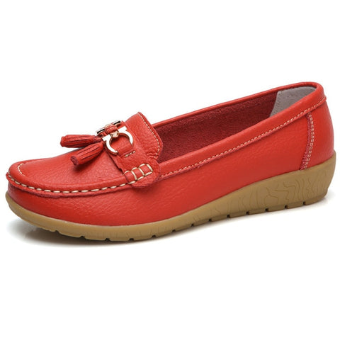 Spring Flats Women Shoes Loafers Genuine Leather Women Flats Slip On Women's Loafers Female Moccasins Shoes