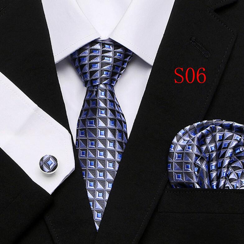 Tie Set Floral  Ties and Handkerchiefs Cufflinks Set