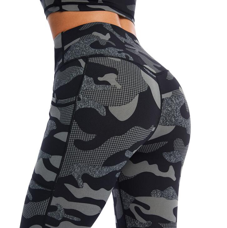 Frauen Camouflage Gedruckt Sport Anzug Fitness Workout Sommer Kleidung