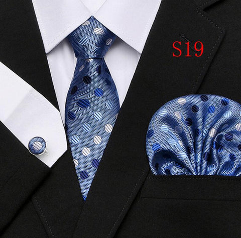 Tie Set Floral  Ties and Handkerchiefs Cufflinks Set