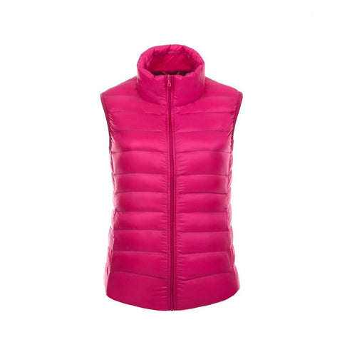 New Women Sleeveless Women's Ultra Light Down Vests Slim Jacket Girl Gilet Plus Lightweight Windproof Warm Waistcoat