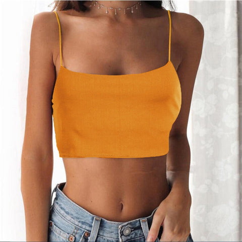 Neue Mode Frauen Sexy Crop Tops Solide Sommer Camis Frauen Casual Tank Tops Weste Ärmel Crop Tops blusas 