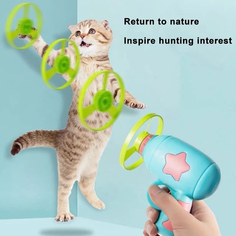 Children's Toys Luminous Bamboo Dragonfly Catapult Pistol Rotating Flash Flying Saucer New Fun Plastic Cat Toys Interactive Games Training Toys