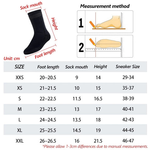 Calcetines de buceo de 3 mm Calcetines de snorkel de buceo profundo cálidos e impermeables 