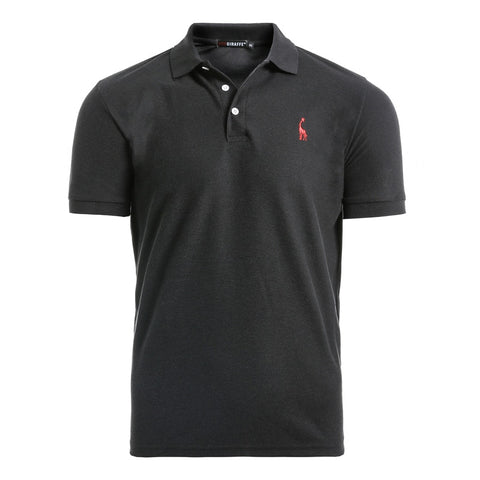 Polo de hombre, Polo informal de algodón con bordado de ciervos, Polo de manga corta para hombre, polo de gran cantidad para hombre