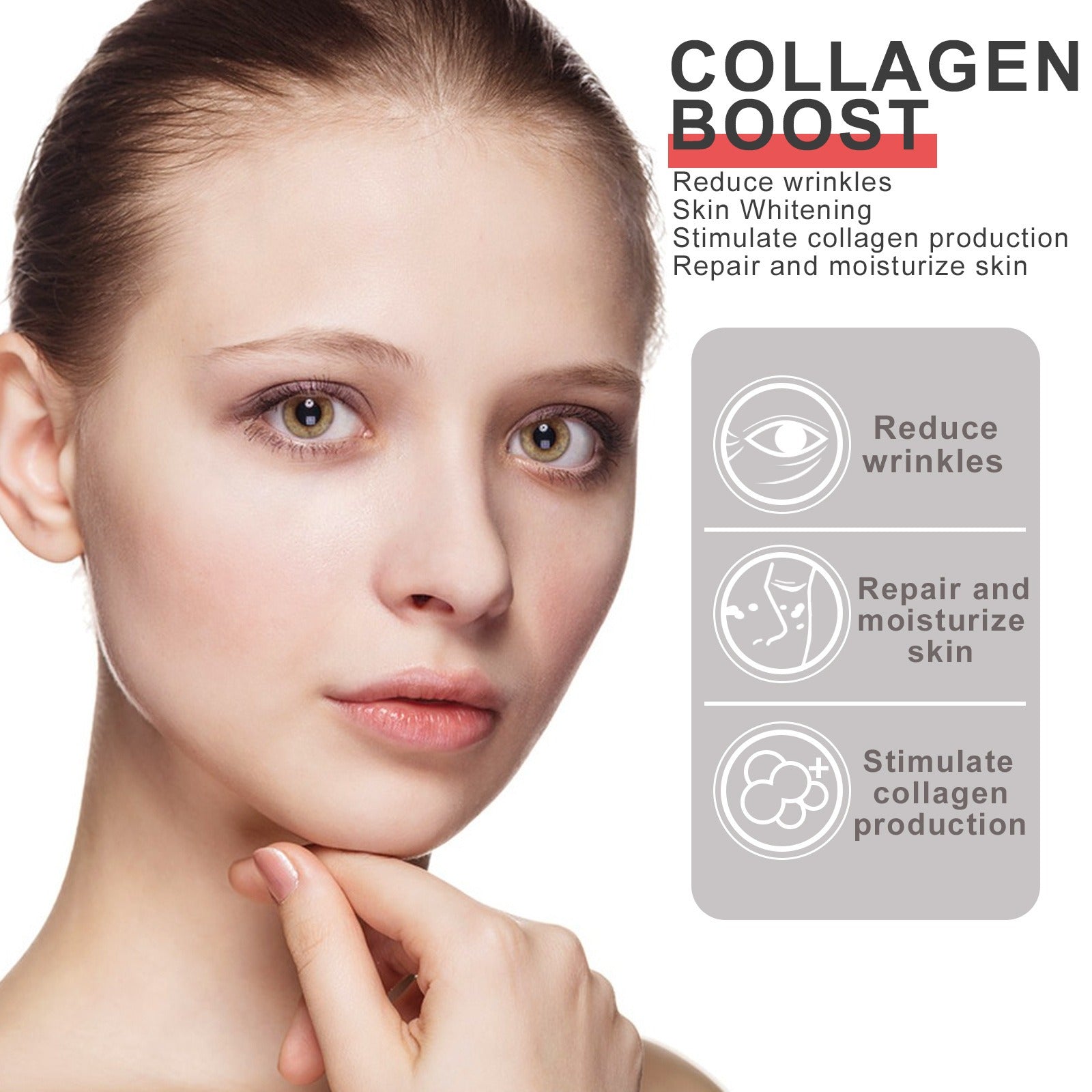 EELHOE Collagen Anti-Falten-Creme Kollagen wird gegen Alterung rekonstituiert, um feine Linien zu schwächen, die Haut mit Feuchtigkeit zu versorgen und zu straffen