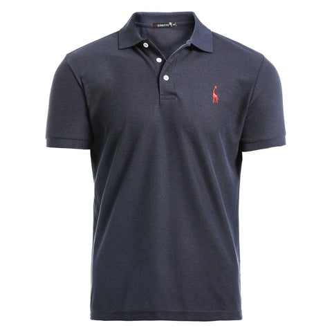 Polo de hombre, Polo informal de algodón con bordado de ciervos, Polo de manga corta para hombre, polo de gran cantidad para hombre