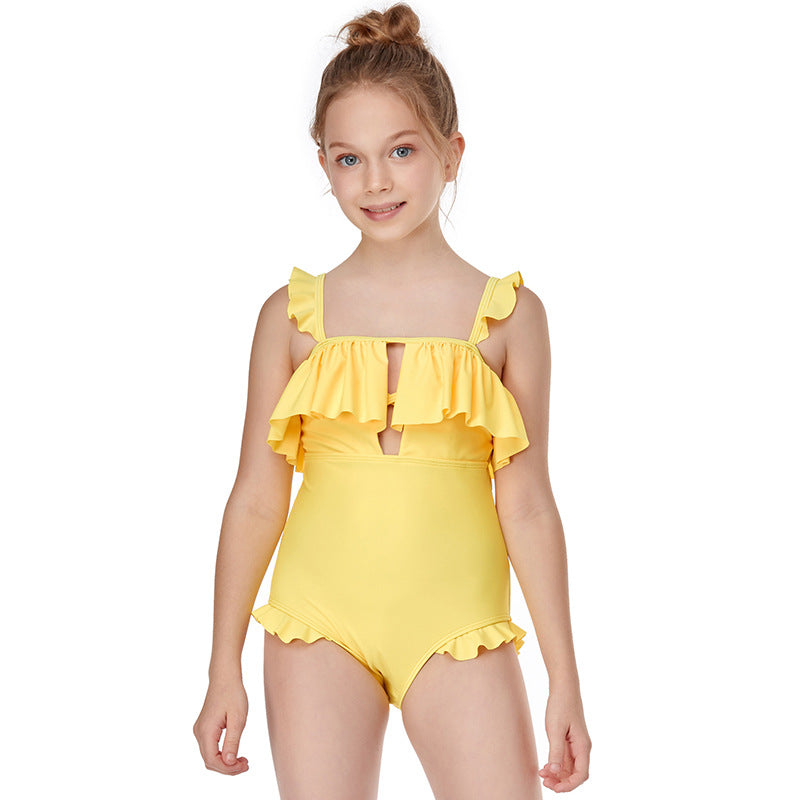 New One Piece Flash Girls Swimwear New Children Swimwear