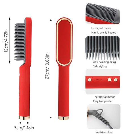 Professional Hair Straightener Tourmaline Ceramic Hair Curler Brush Hair Comb Straighteners Curling Hair Iron Hair Styler Tool