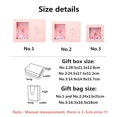 Fashionable dream Light three-dimensional gift box wedding souvenir Ins formal dress Macarons plush ball holiday gift box