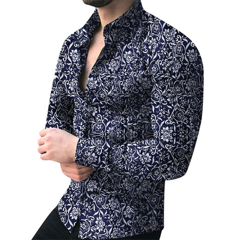 Männer Hemd Langarm Top Floral Männliche Bluse Casual Shirts Sommer Herbst Shirts hawaiian Männer Kleidung camisa masculina 