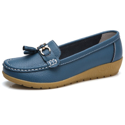 Spring Flats Women Shoes Loafers Genuine Leather Women Flats Slip On Women's Loafers Female Moccasins Shoes