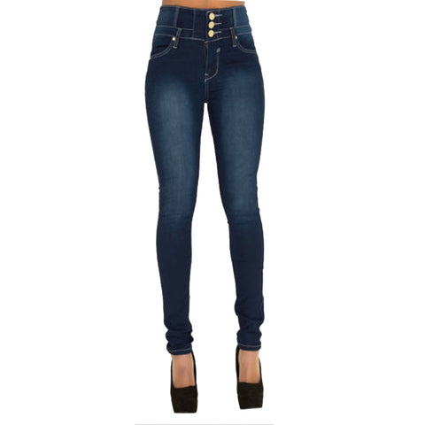 Primavera Verano mujer skinny jeans pantalones de pitillo vaqueros de marca superior pantalones vaqueros elásticos pantalones de cintura alta mujeres pantalones vaqueros de cintura alta