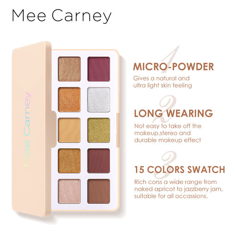 Mee Carney Dreamy Genki Girl Paleta de sombras de ojos de 15 colores Paleta de sombras de ojos mate con brillo nacarado MC08