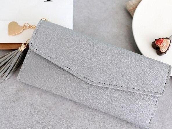 Brand Designer Coin Purses Leather Wallets Women Long Tassel Luxury Clutch Phone Wallets Female Credit Card Holder Money Bags