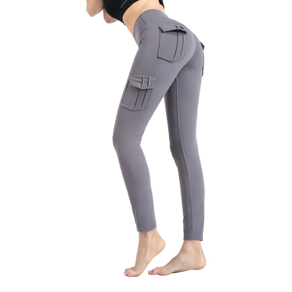 Pantalones de yoga para mujer, pantalones deportivos con bolsillo de cintura alta, pantalones deportivos para correr al aire libre 