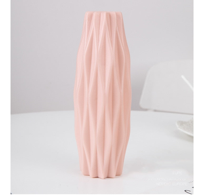 Flower Vase Decoration Home Plastic Vase White Imitation Ceramic Flower Pot Flower Basket Nordic Decoration  Vases for Flowers