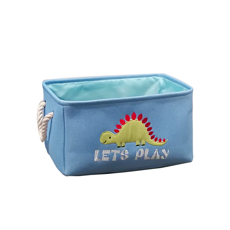 Canvas Folding Embroidery Cartoon Dinosaur Toy Storage Basket Storage Basket