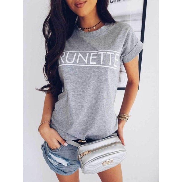 Short Sleeve Basic Tee Shirt Summer Casual Tops Hipster Tumblr Harajuku Brand Blouse Women's Clothing