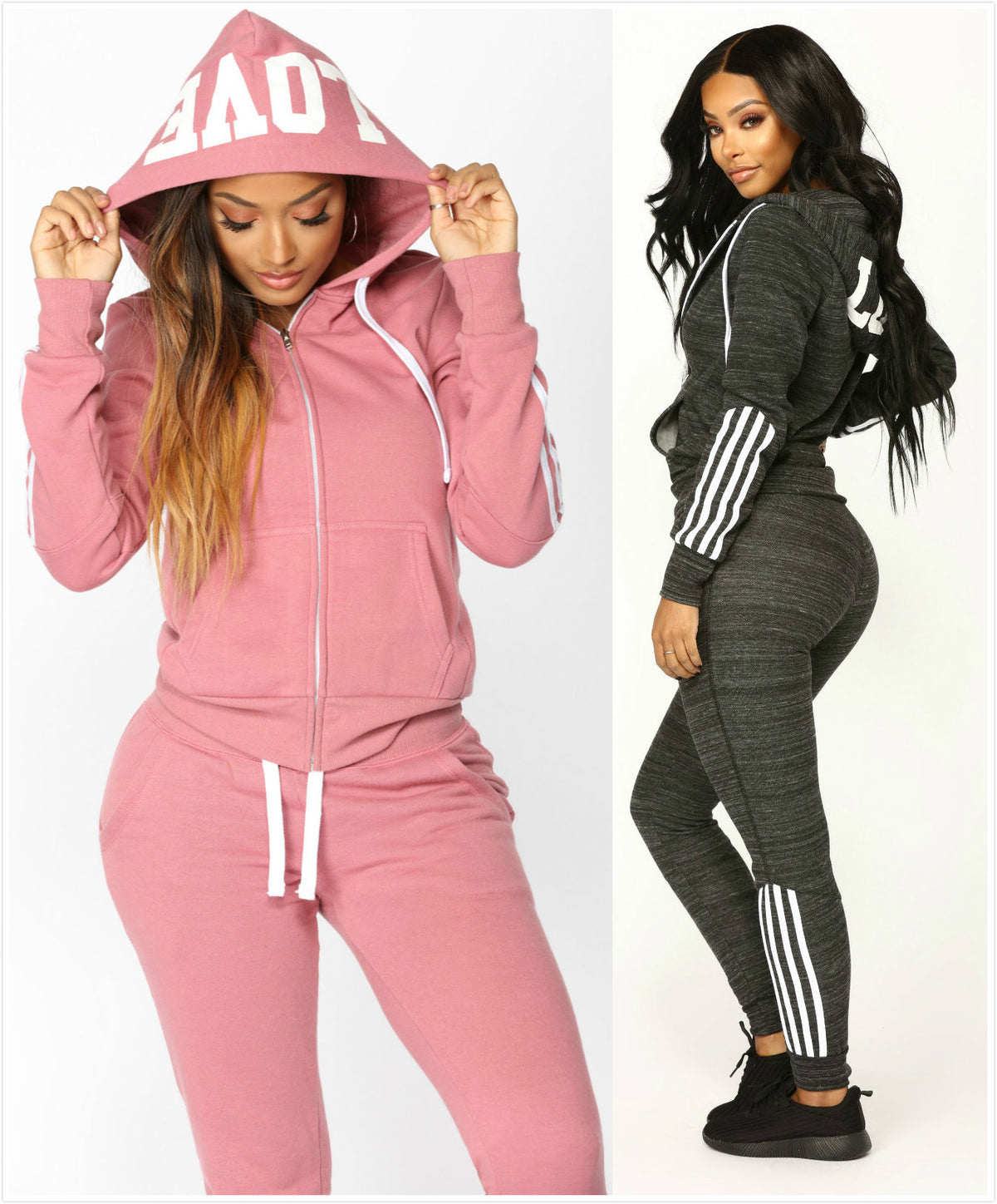 Crop Hoodies Sweatshirt Pants Sets