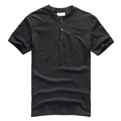 Henry collar casual Metrosexual men slim new brand top tees