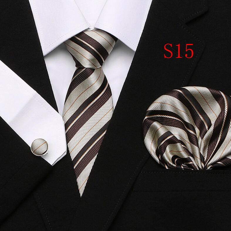 Tie Set Floral  Ties and Handkerchiefs Cufflinks Set