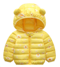 Baby girls jacket kids boys Light down coats with ear hoodie spring girl clothes infant clothing children's jackets Cute 1- 6y