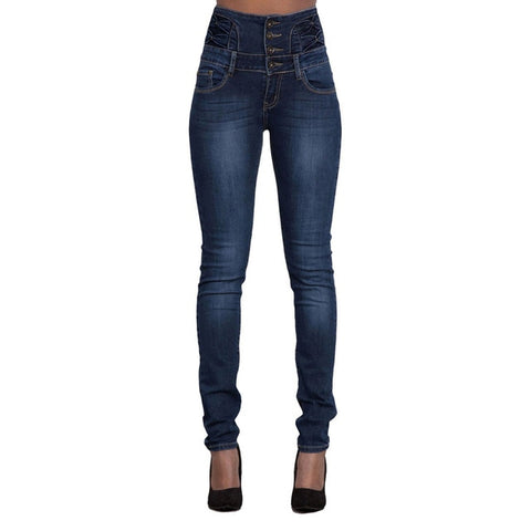 Primavera Verano mujer skinny jeans pantalones de pitillo vaqueros de marca superior pantalones vaqueros elásticos pantalones de cintura alta mujeres pantalones vaqueros de cintura alta