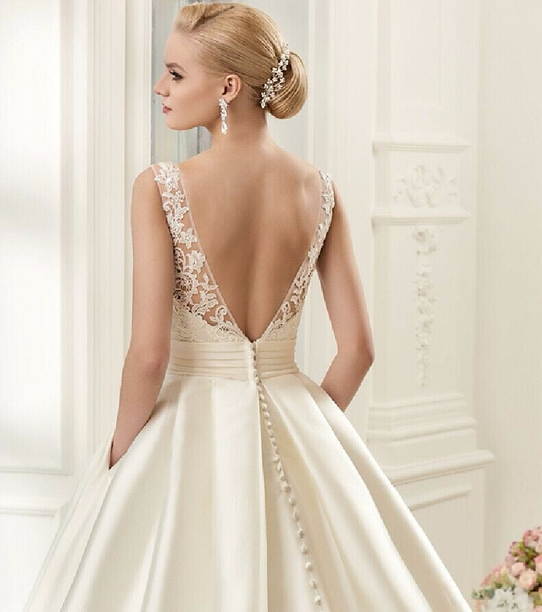 Ball Gown Open Back Wedding Dresses