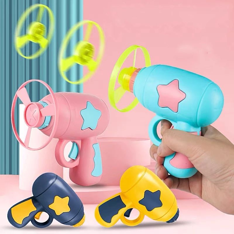 Children's Toys Luminous Bamboo Dragonfly Catapult Pistol Rotating Flash Flying Saucer New Fun Plastic Cat Toys Interactive Games Training Toys