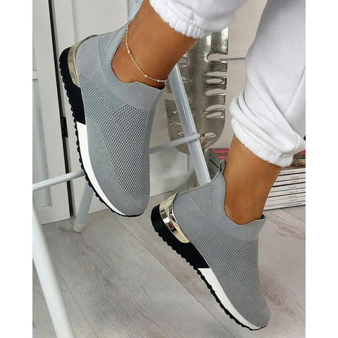 Sommer Schuhe Für Frauen Neue Elegante Elastische Slip-on Flache Schuhe Für Frauen Mesh Oberen Atmungsaktive Turnschuhe Zapatillas Mujer 