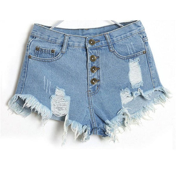 Vintage High Waist Shorts Slim Fit Denim Jeans