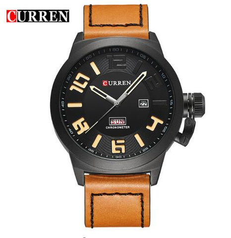 Relojes Curren hombres Reloj de pulsera de cuero