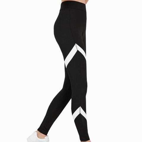 Schwarz-weiße Patchwork-Leggings für Sportkleidung 