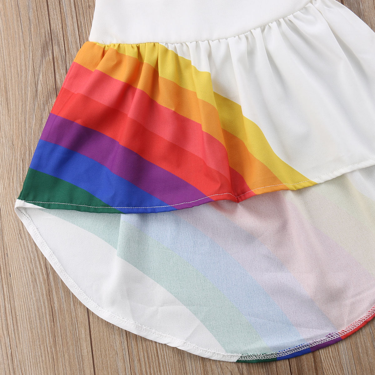 Vestido de princesa para niños y niñas, vestidos de tutú de playa con arco iris, sin mangas, bonitos, desfile de fiesta