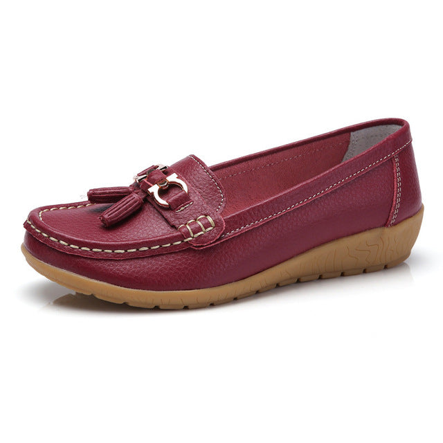 Spring Flats Women Shoes Loafers Genuine Leather Women Flats Slip On Women's Loafers Female Moccasins Shoes