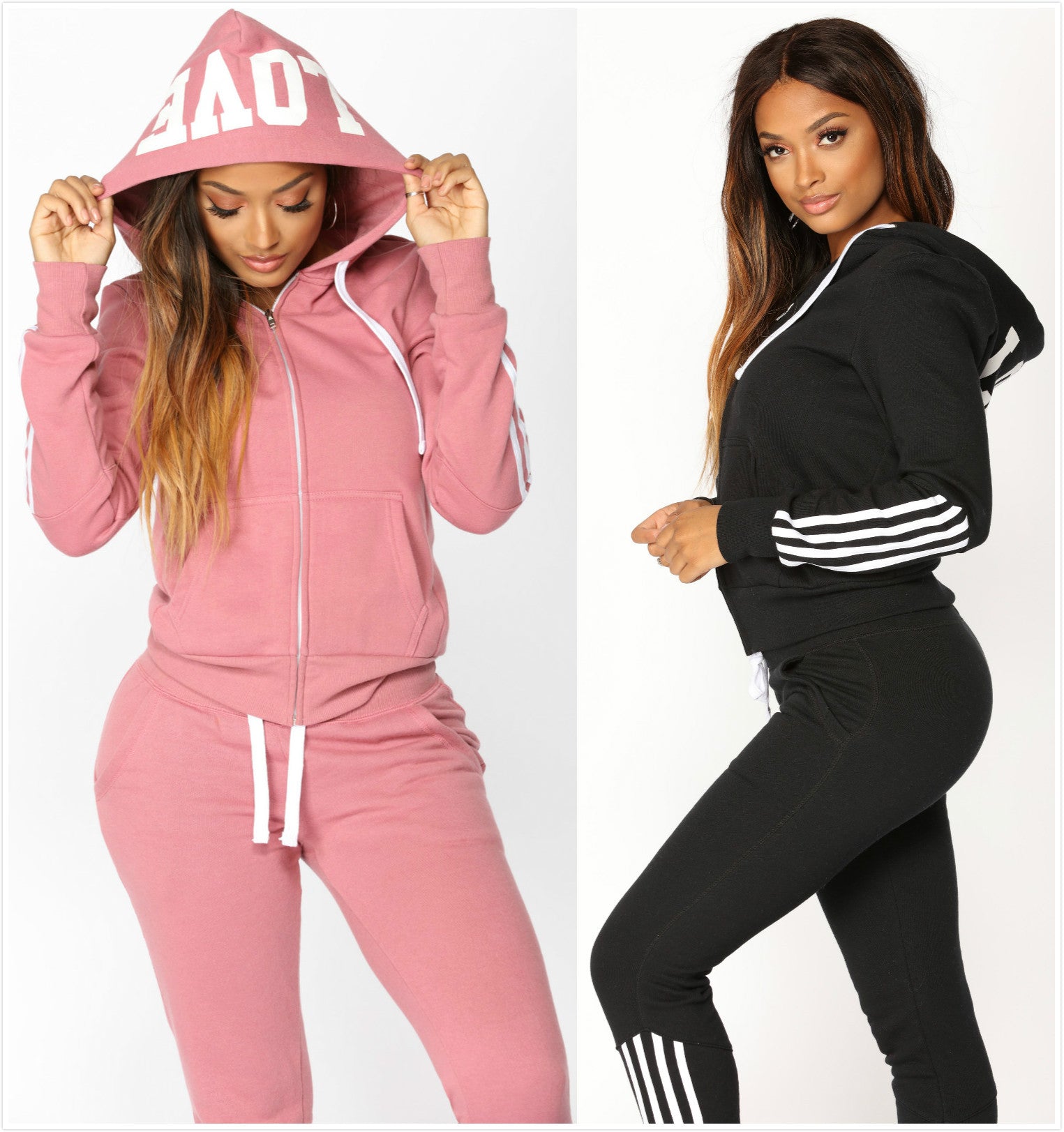 Crop Hoodies Sweatshirt Pants Sets