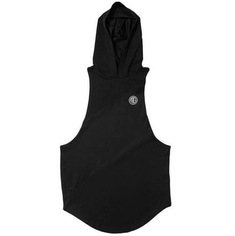 Fitness Men Tank Top with hooded Mens Bodybuilding Stringers Tank Tops workout Singlet Sleeveless Shirt