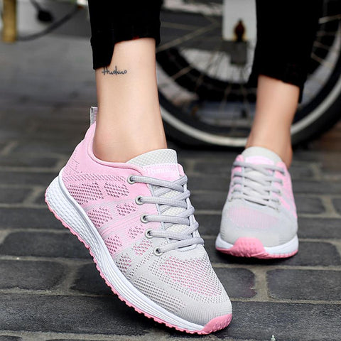 Sport Women Cushion Sports Shoes Outdoor Breathable Rose Mesh Sneakers