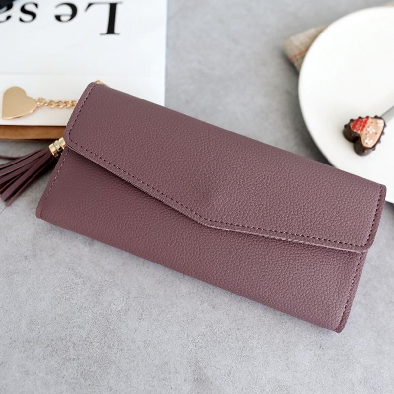 Brand Designer Coin Purses Leather Wallets Women Long Tassel Luxury Clutch Phone Wallets Female Credit Card Holder Money Bags