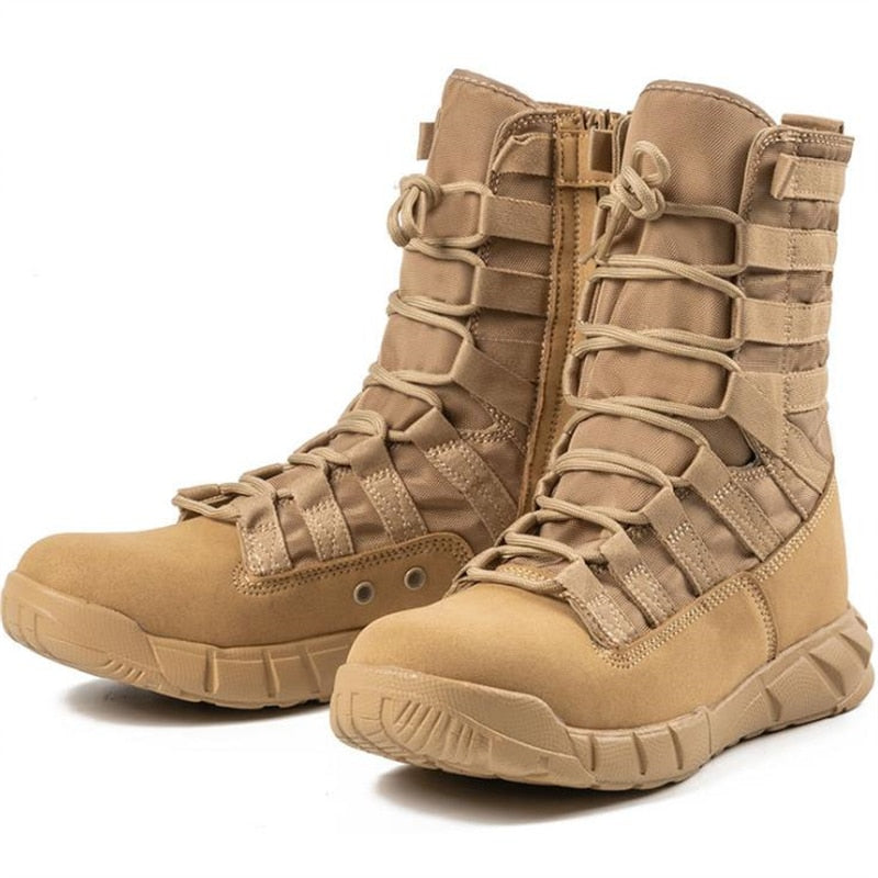 Military Tactical Combat Boots Men Outdoor Hiking Desert Army Boots Lightweight Breathable Male Ankle Boots Jungle Shoes