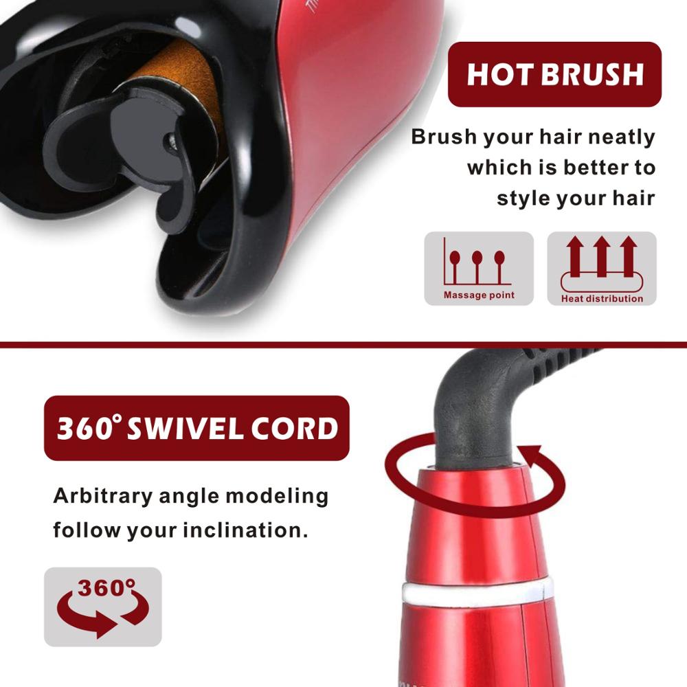 Automatic Hair Curling Iron Air Curler Wand Curl 1 Inch Rotating Magic Salon Auto Curlers LCD Display