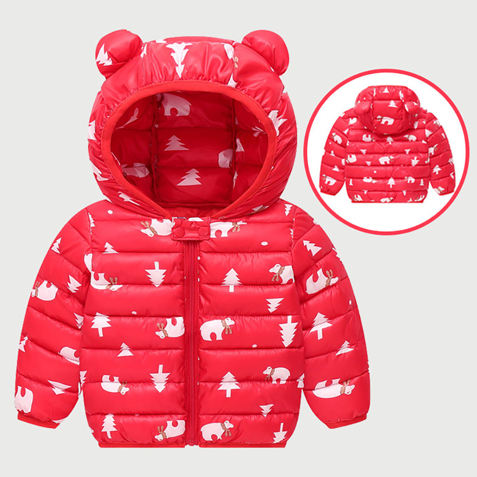 Baby girls jacket kids boys Light down coats with ear hoodie spring girl clothes infant clothing children's jackets Cute 1- 6y