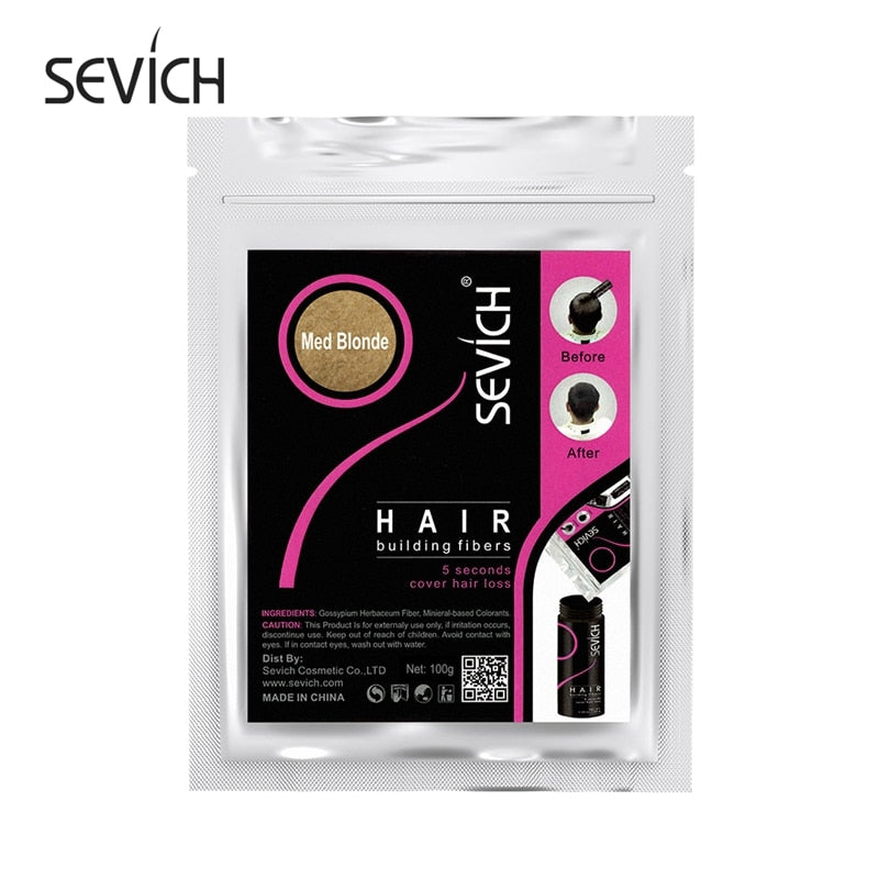 Sevich, 100g, fibras para el cabello, queratina de 10 colores, polvo de fibra para construcción del cabello, recarga de fibra para el crecimiento instantáneo del cabello, 50g, producto para el cuidado del cabello 