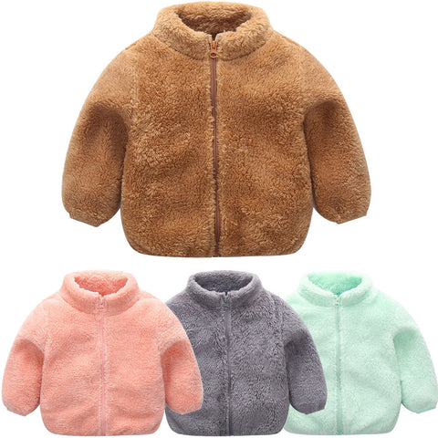 Chaquetas de invierno para bebé, ropa para bebé, niño y niña, abrigo de lana grueso y cálido con cremallera, ropa de abrigo suave para invierno, ropa para chico