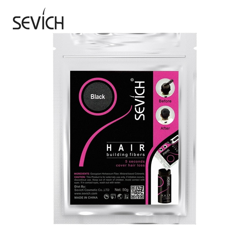 Sevich 100 g Haarfasern, 10 Farben, Keratin-Haaraufbau-Faserpulver, sofortiges Haarwachstumsfaser-Nachfüllset, 50 g Haarpflegeprodukt 