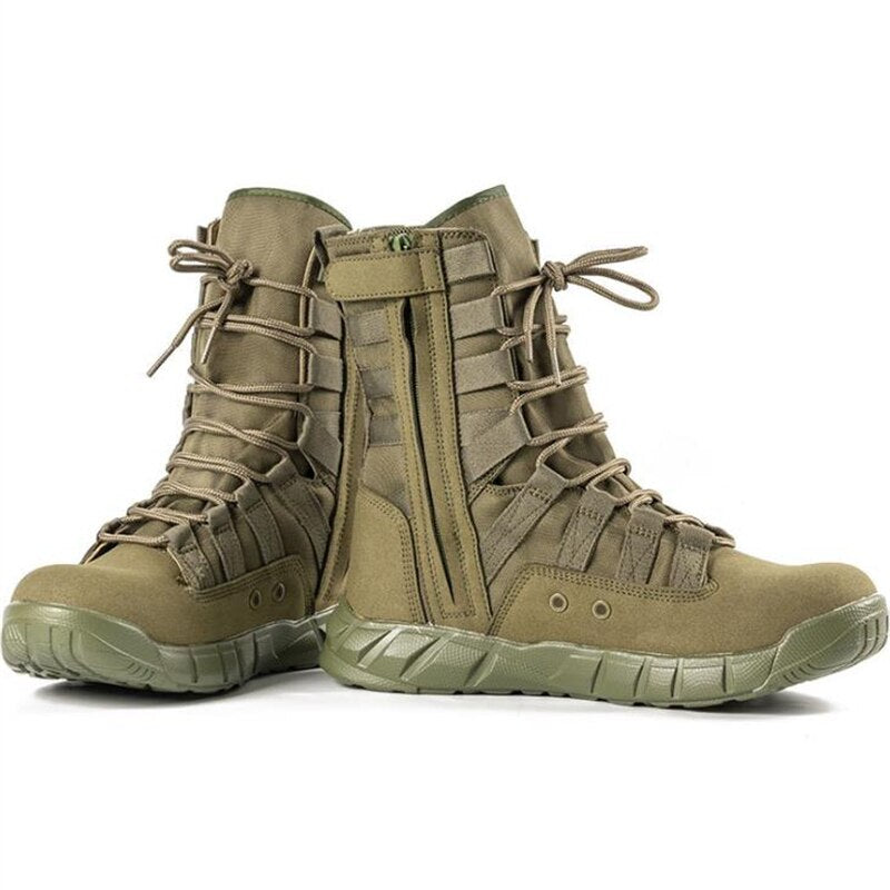 Military Tactical Combat Boots Men Outdoor Hiking Desert Army Boots Lightweight Breathable Male Ankle Boots Jungle Shoes